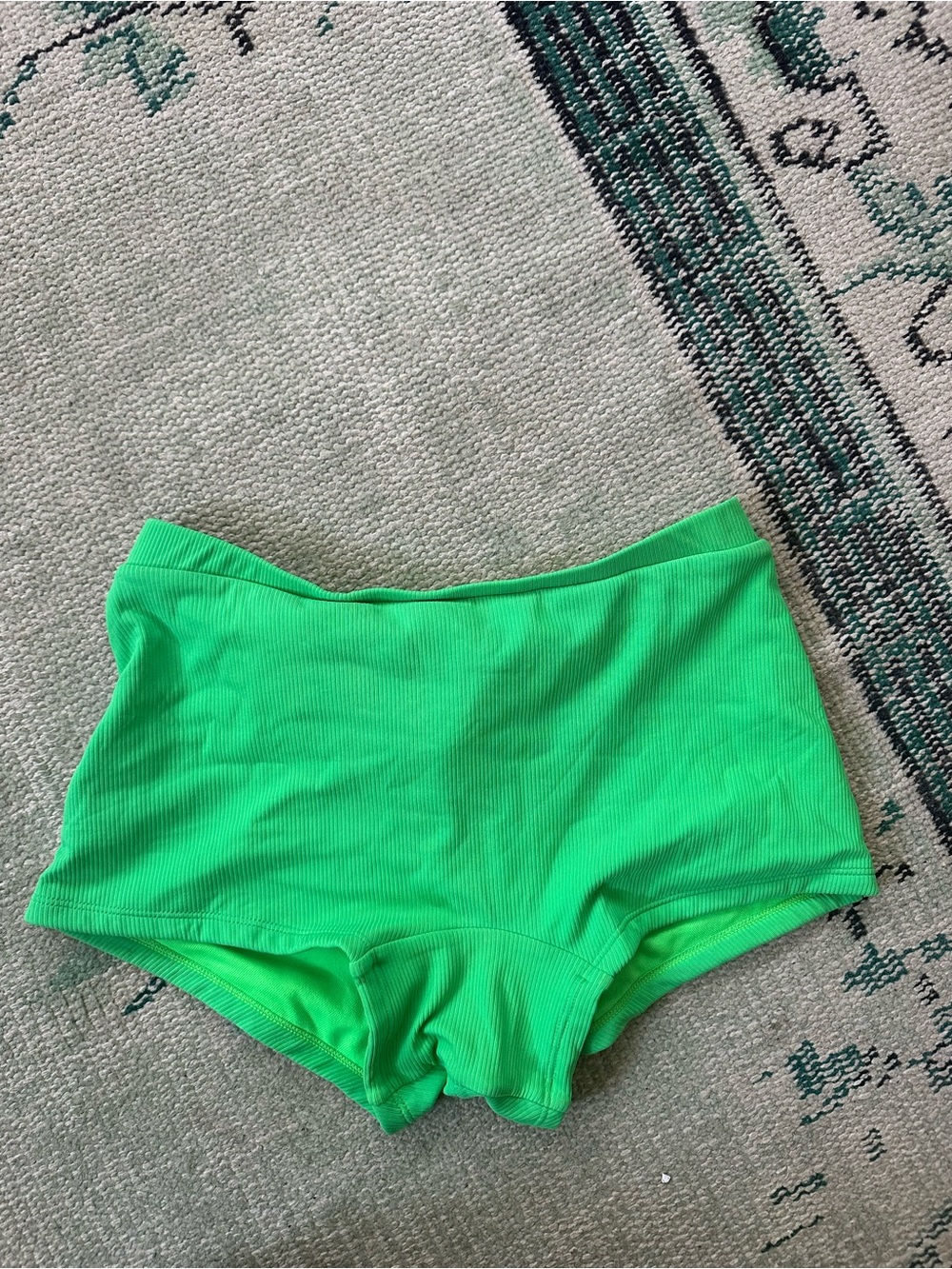 Wild Fable Bright Green Women's Ribbed Swim Boyshorts